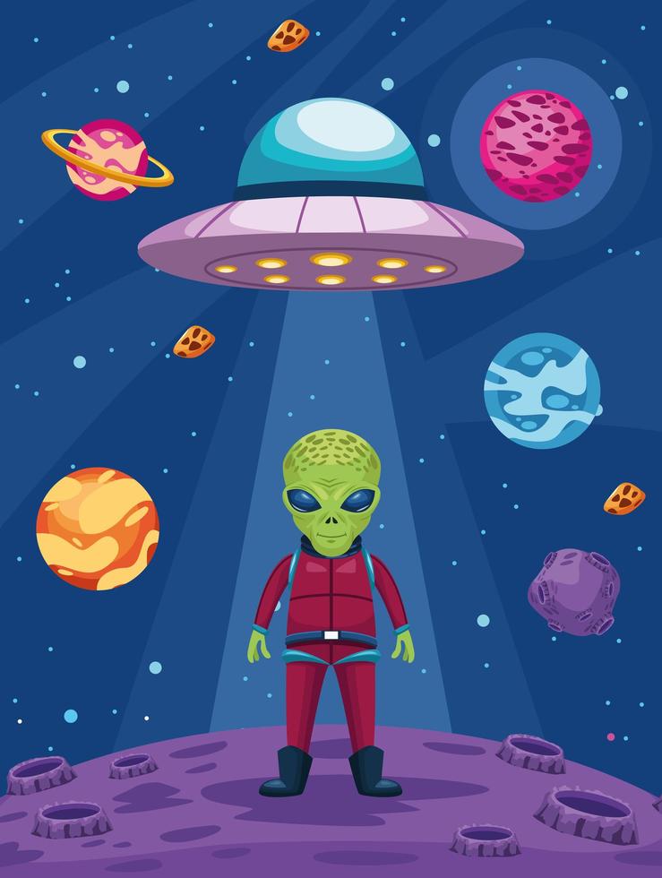 alien and ufo vector