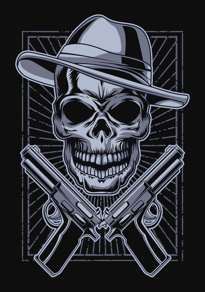 gangster skull poster vector