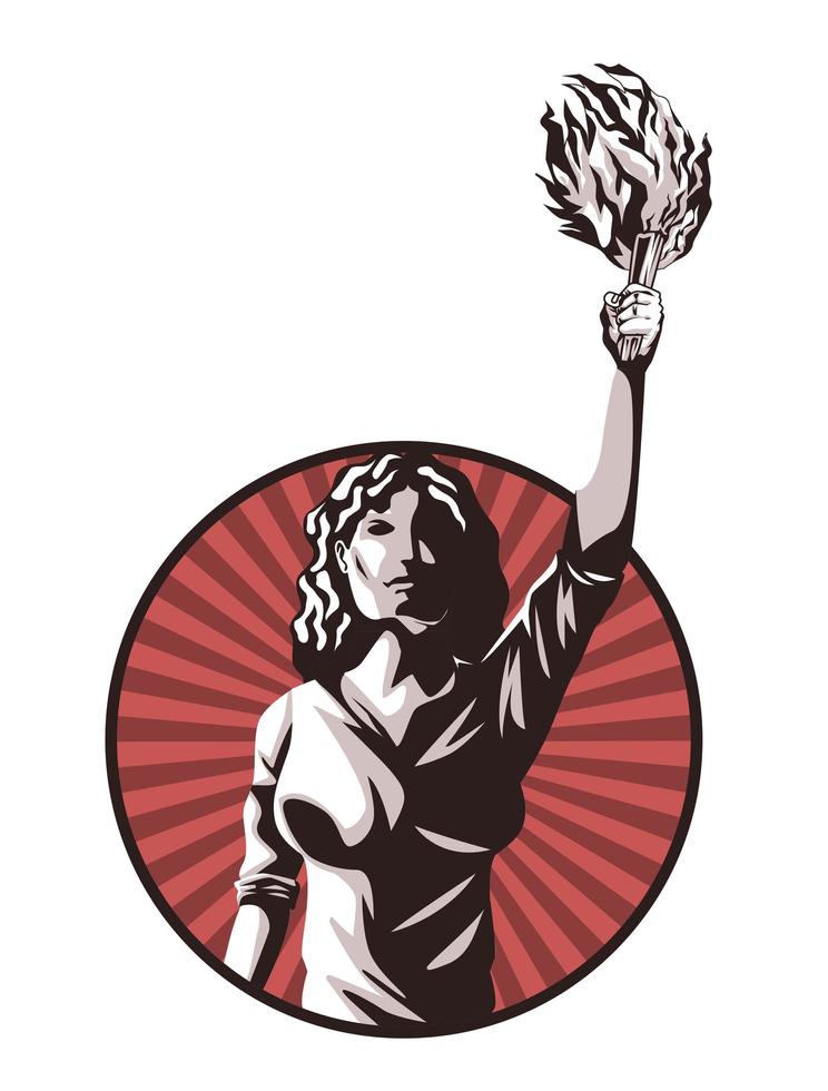 woman with torch vector