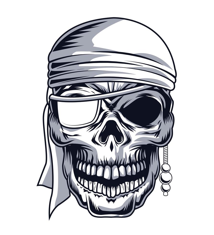 cabeza de calavera pirata vector