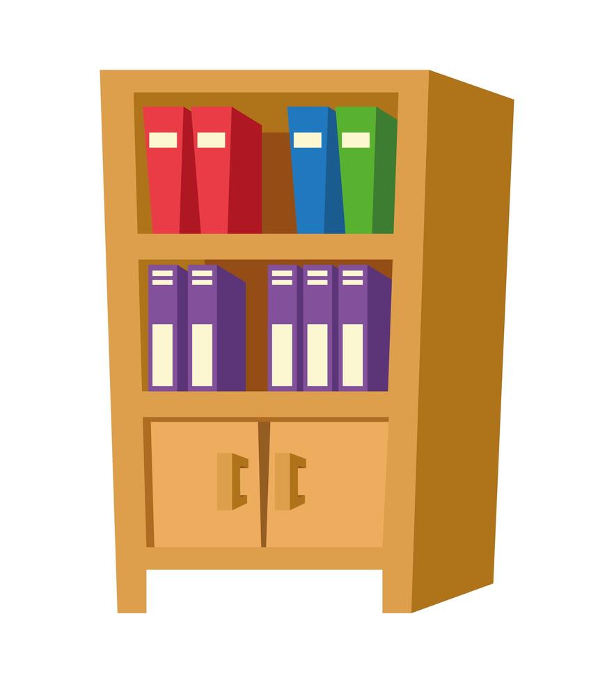 shelving with textbooks vector