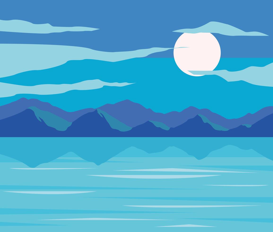 lake panoramic scene vector