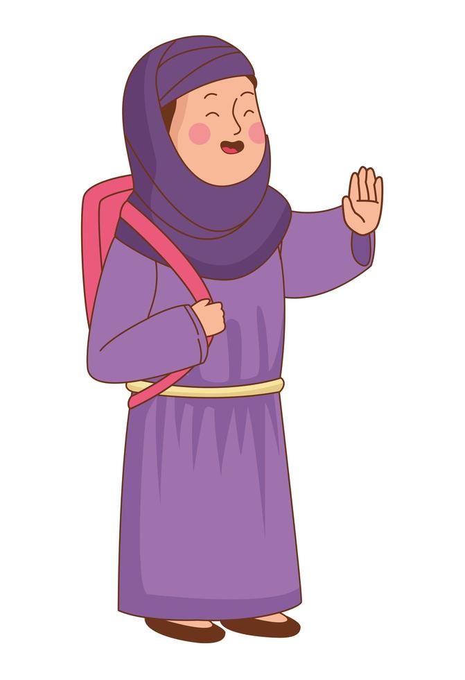 arabic student girl vector