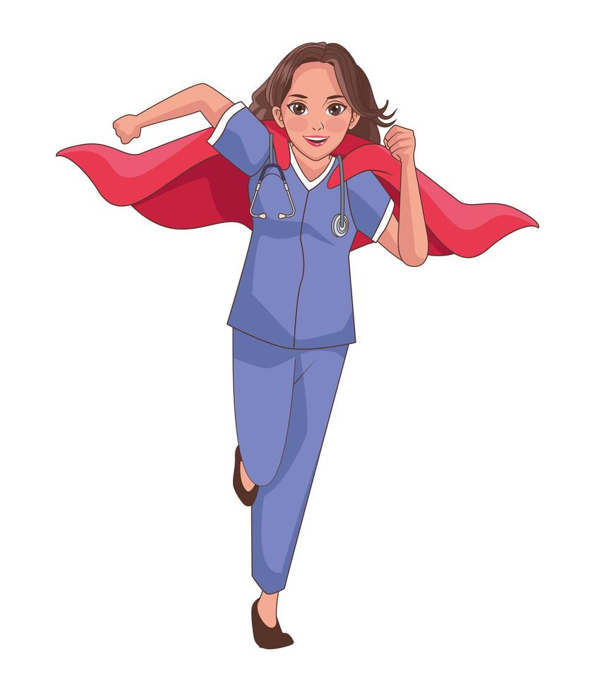 female doctor running vector