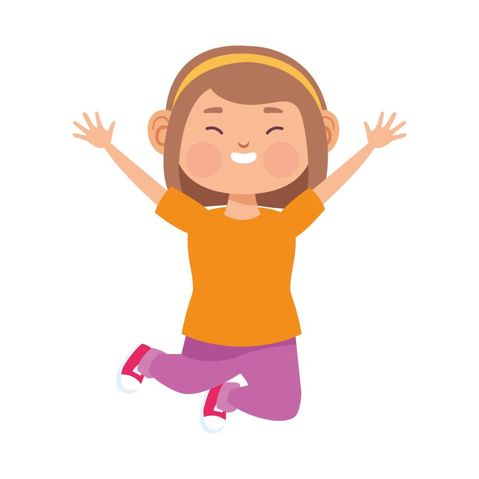 little girl jumping vector