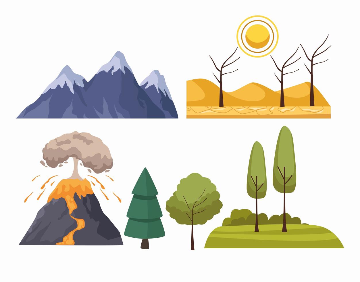 natural disasters elements vector