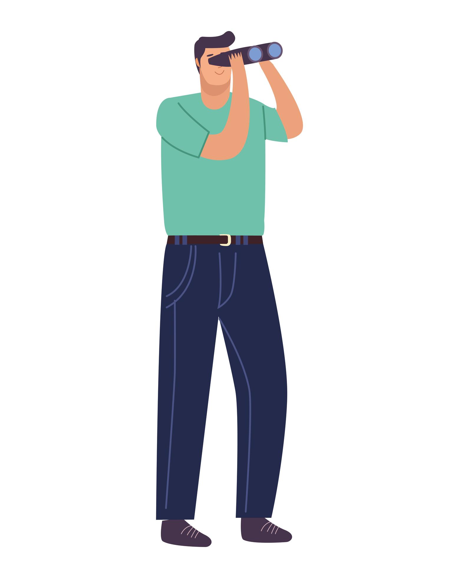 businessman with binoculars 2507245 Vector Art at Vecteezy