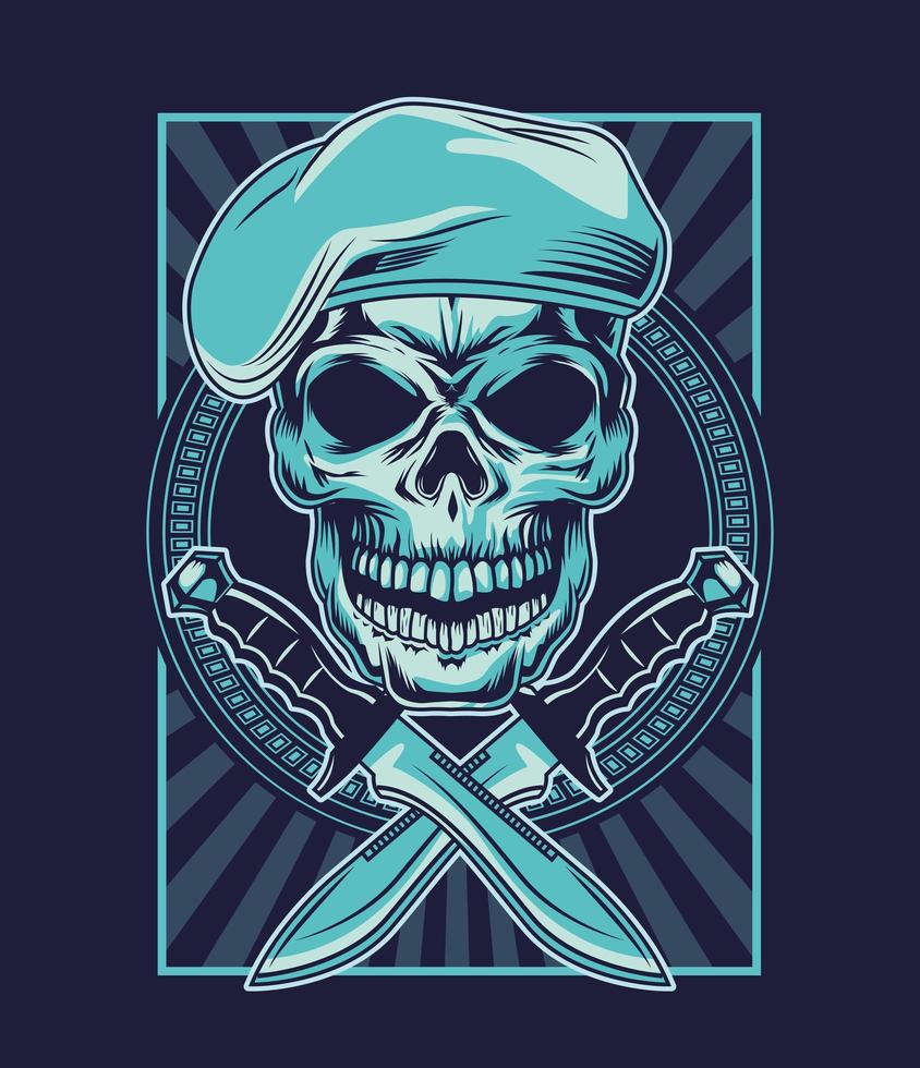 skull and knifes vector