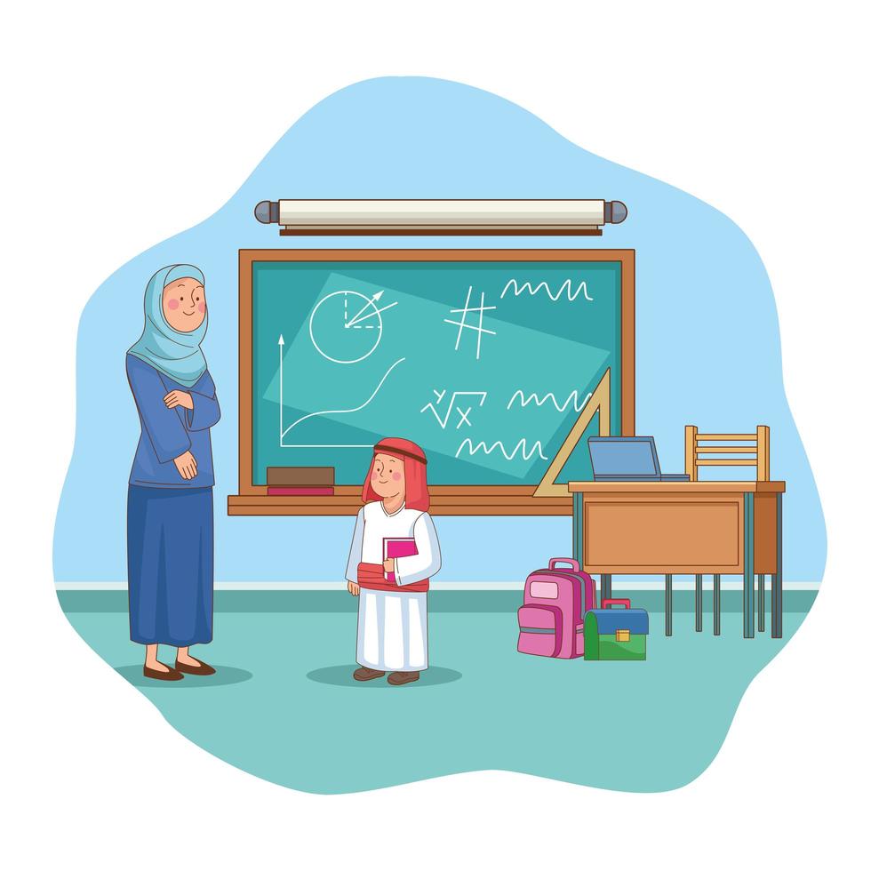teacher and boy vector