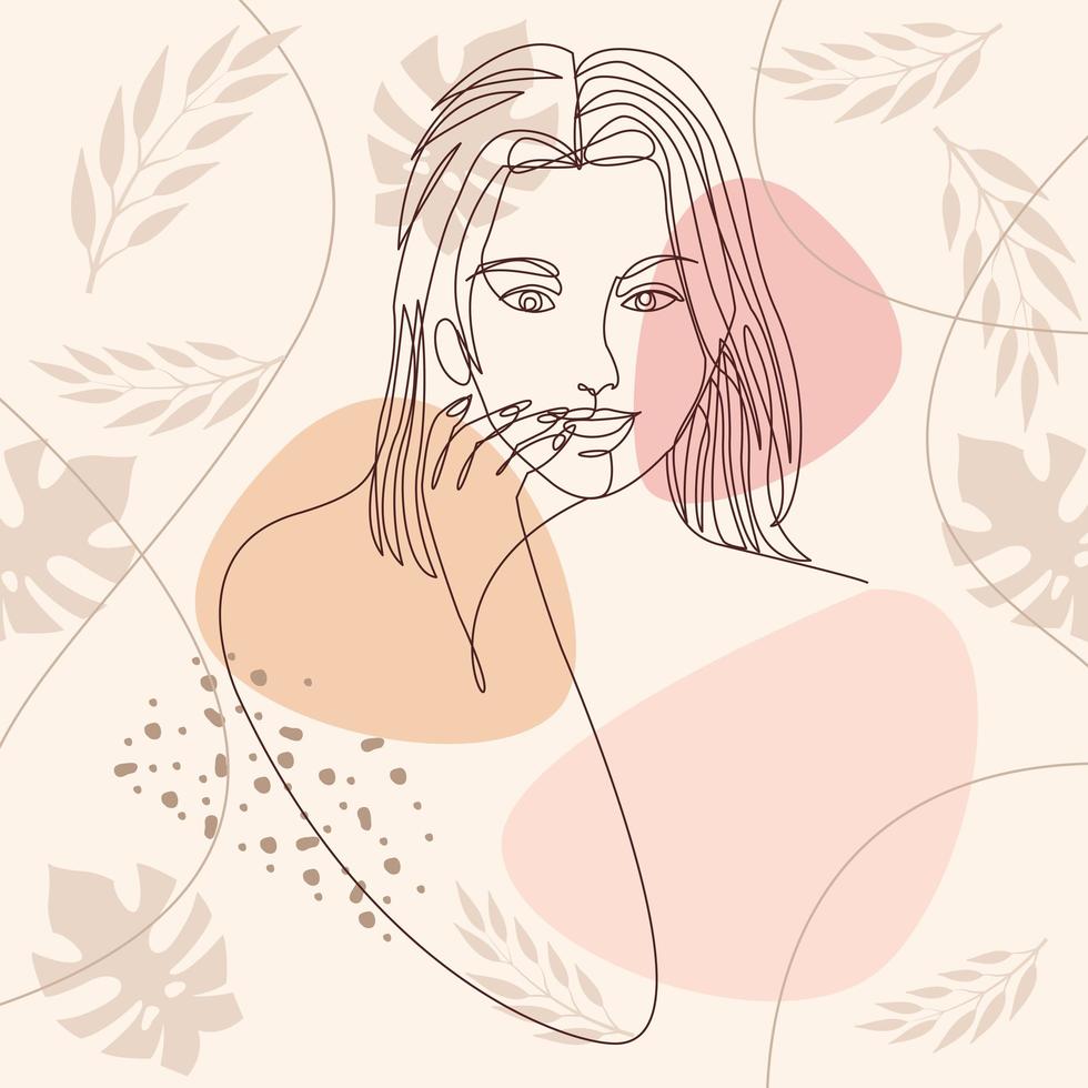 woman nature drawn vector
