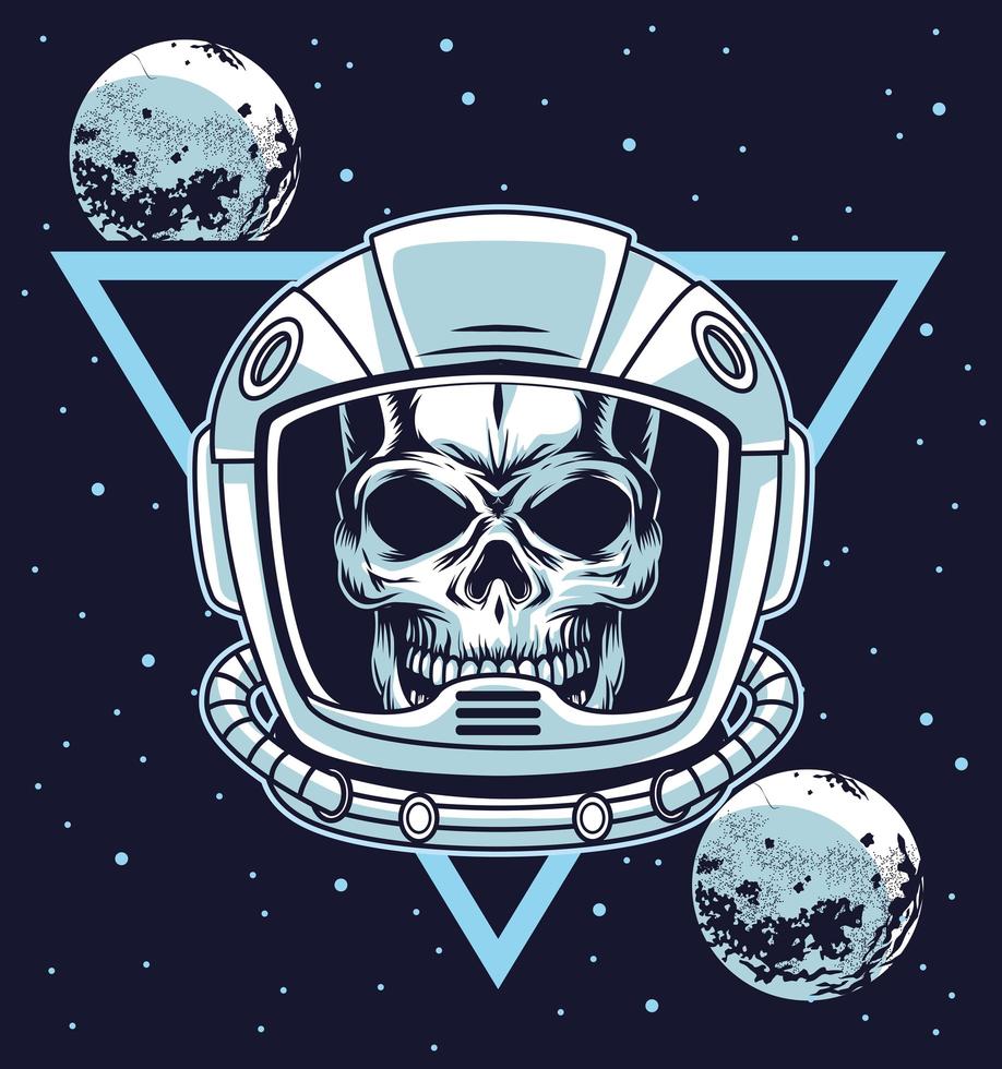 astronaut skull helmet vector