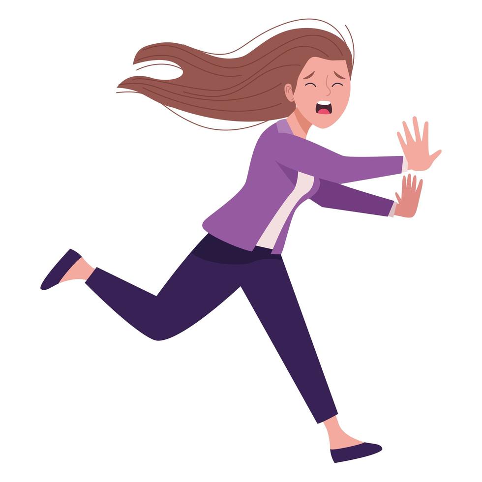 businesswoman running extressed avatar character vector