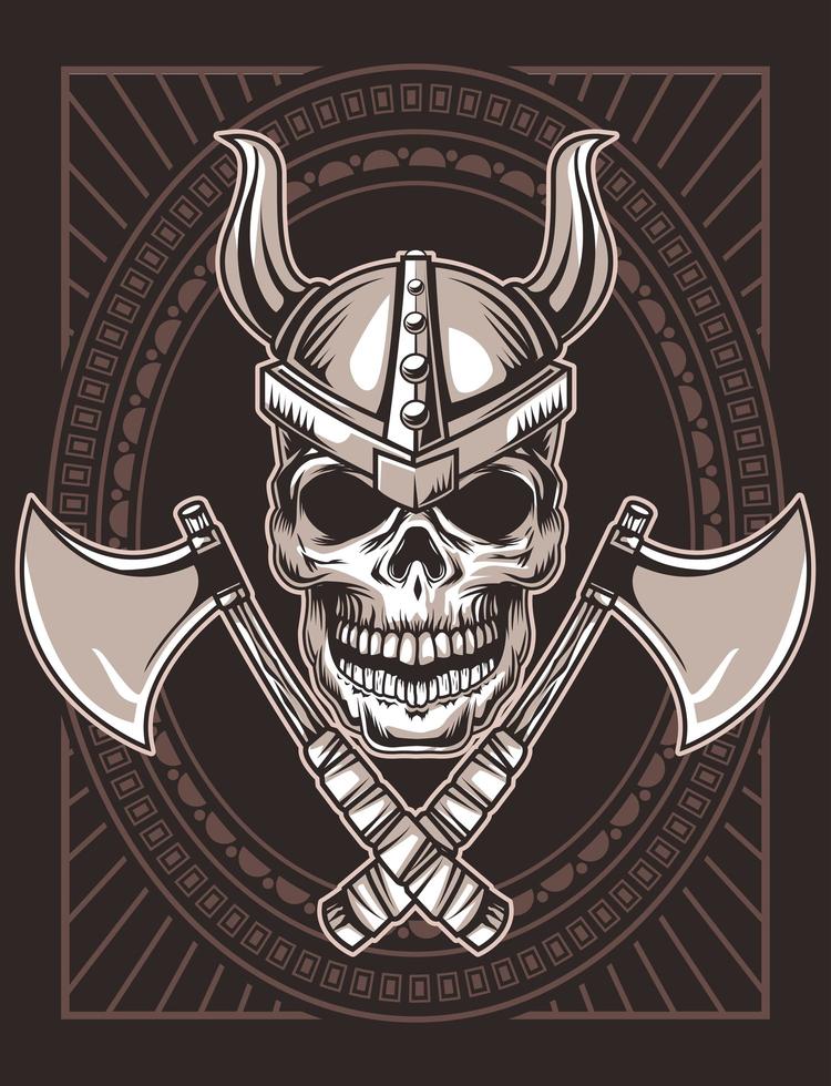 skull and axes vector