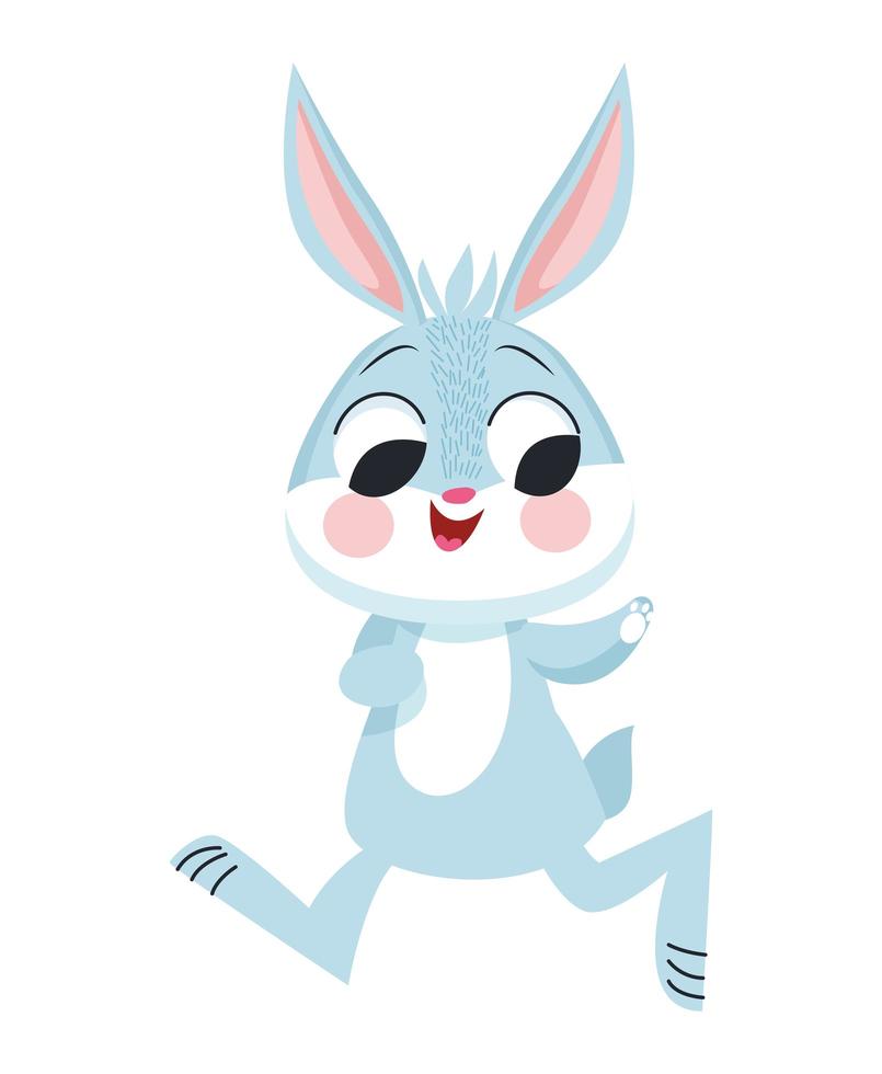 happy little rabbit running character vector