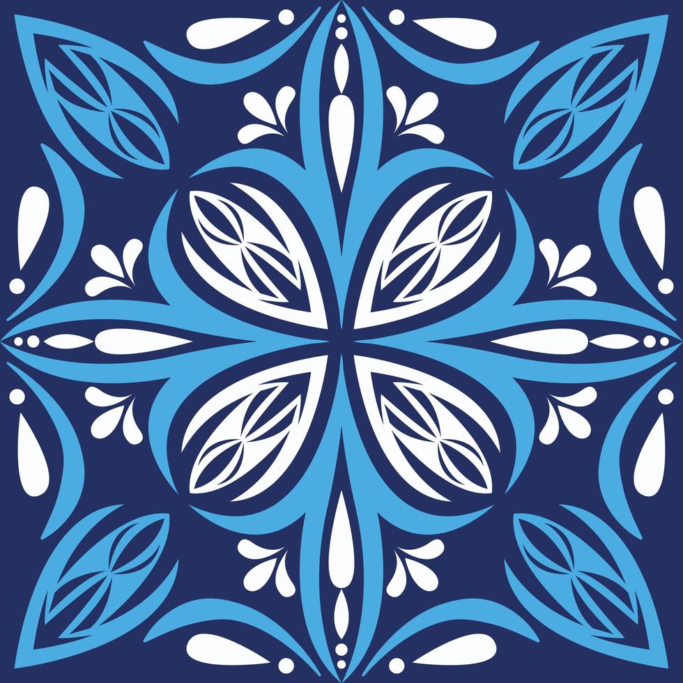 Fondo de ceramica italiana de arte azul y blanco vector