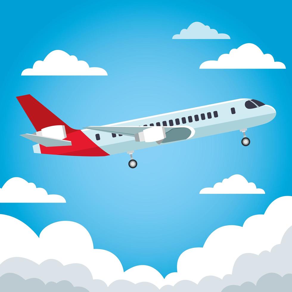 airplane airline flying travel in the sky vector