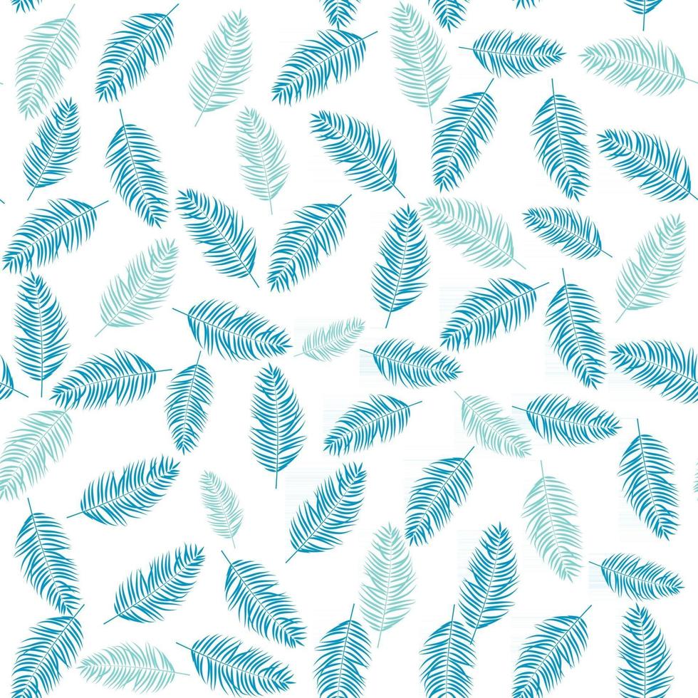 Beautiful Palm Tree Leaves Silhouette Seamless Pattern Background Vector Illustration
