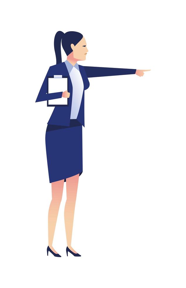 elegant businesswoman worker with checklist indexing vector