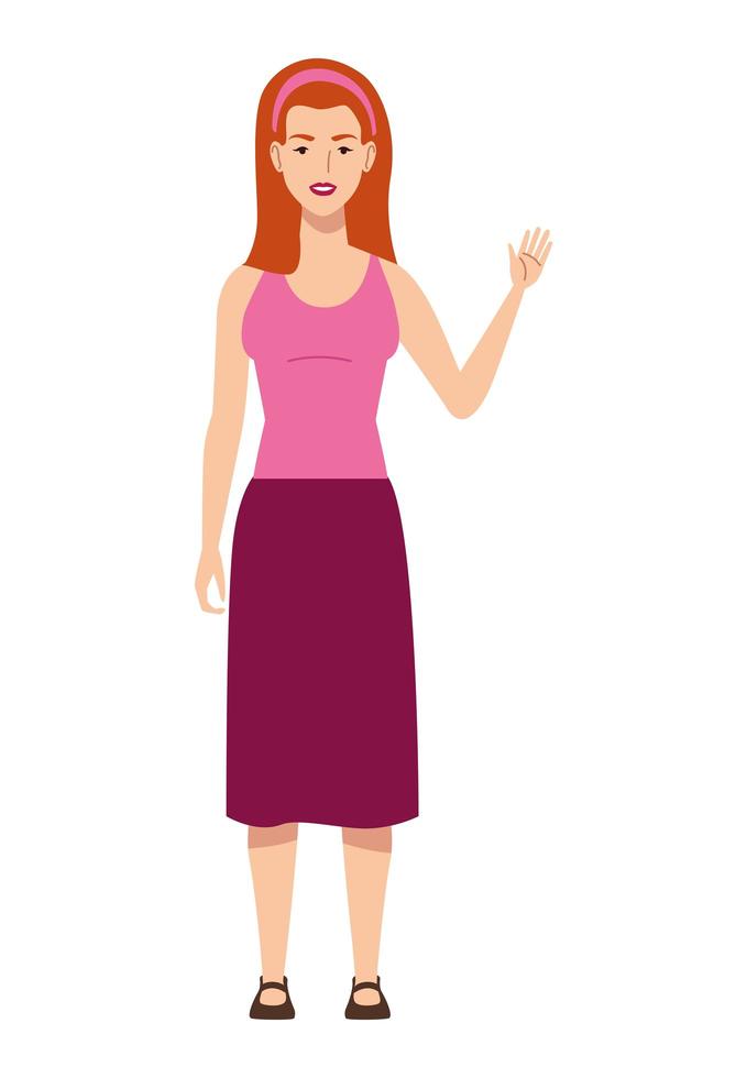 beautiful woman avatar character icon vector