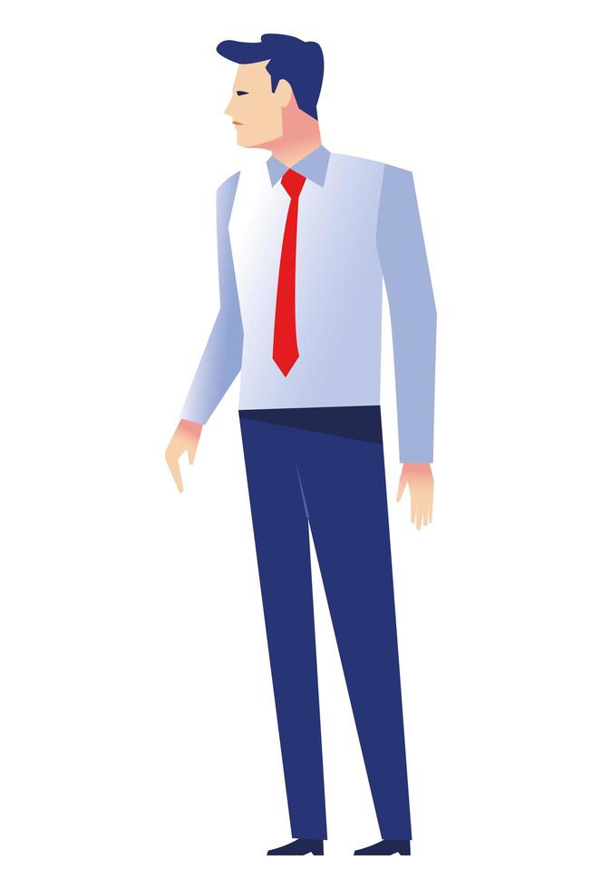 elegant businessman worker standing character vector