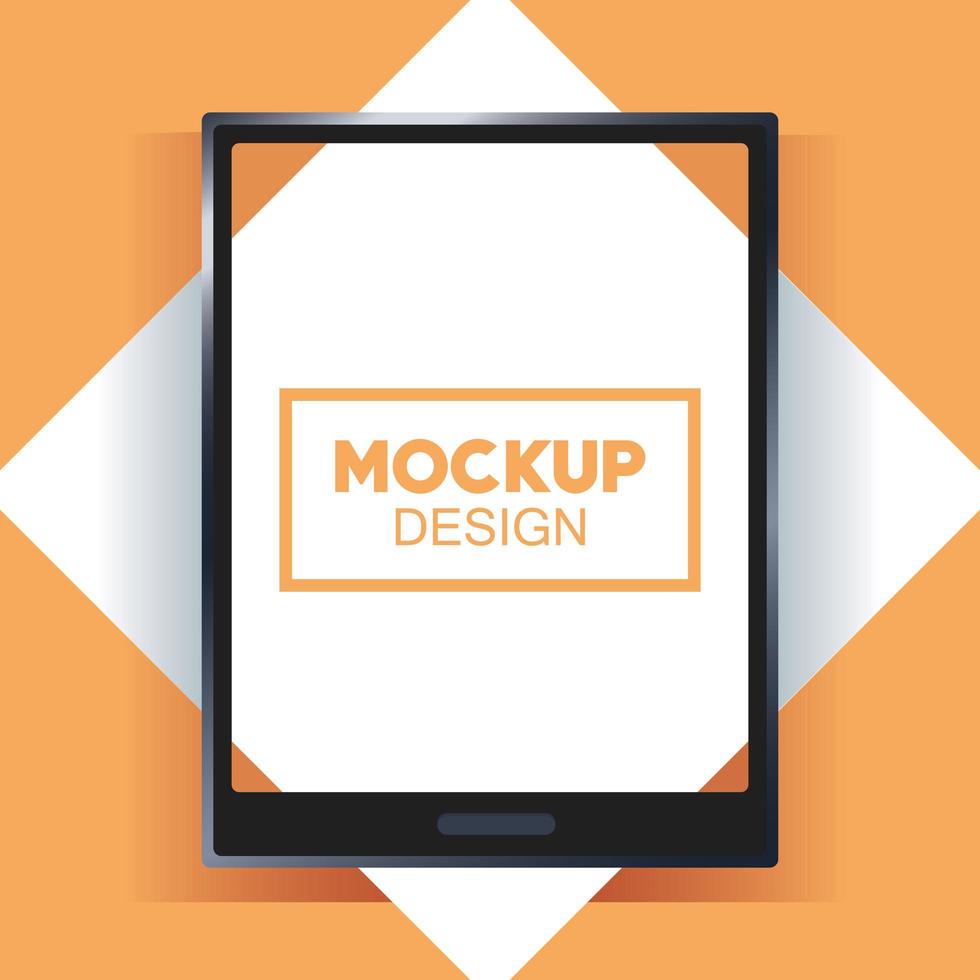 tablet device mockup branding and square frame vector