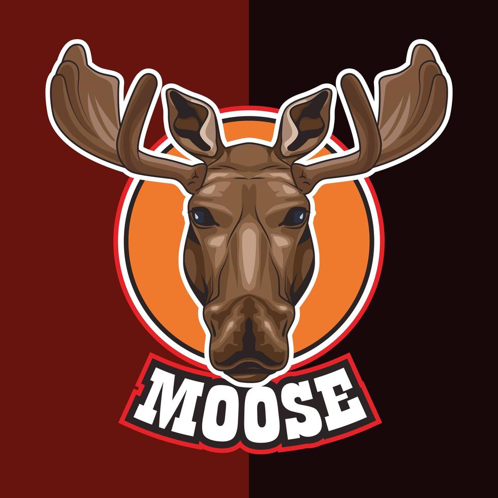 moose animal wild head character with lettering vector