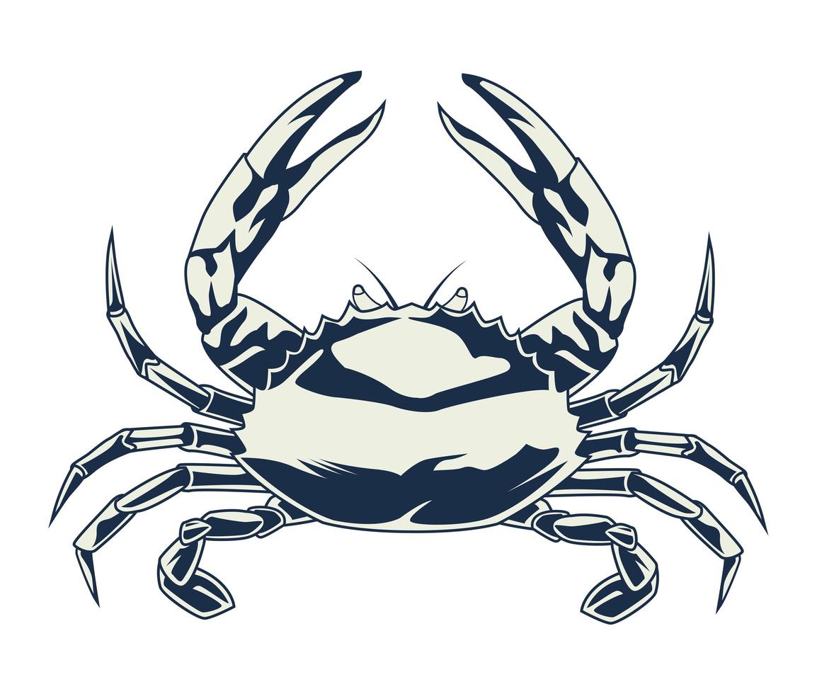 crab animal nautical gray element icon vector