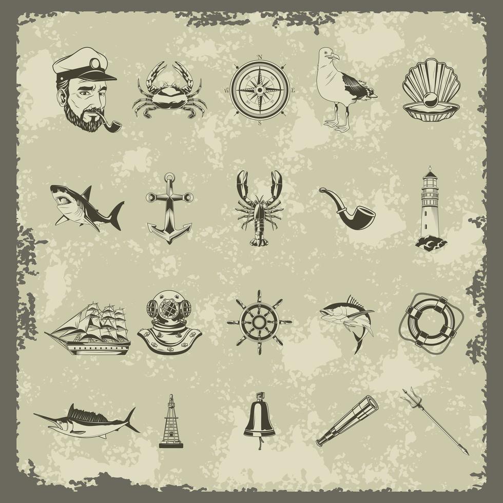 bundle of twenty nautical elements set icons vector