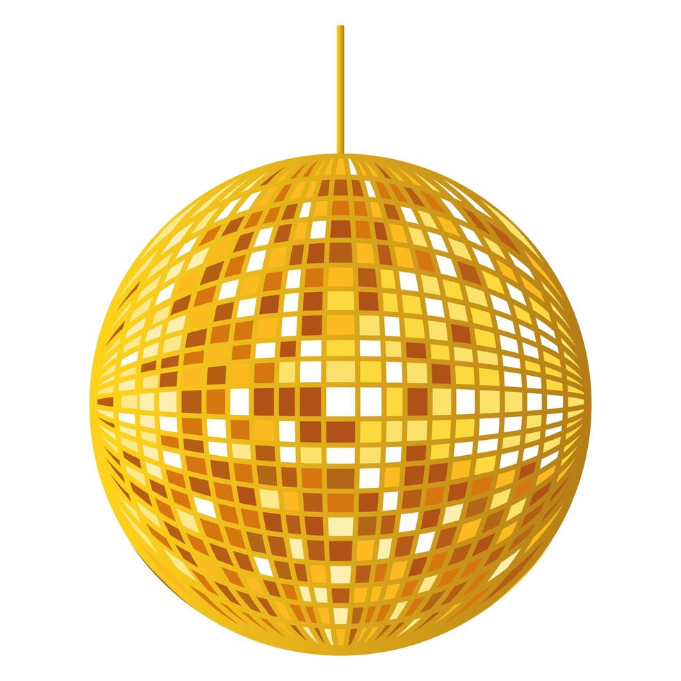 golden mirrors sphere disco hanging vector