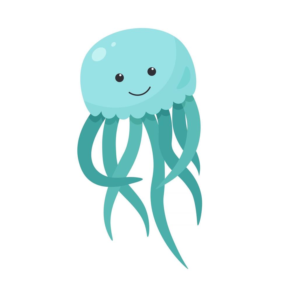 cute cartoon jellyfish vector