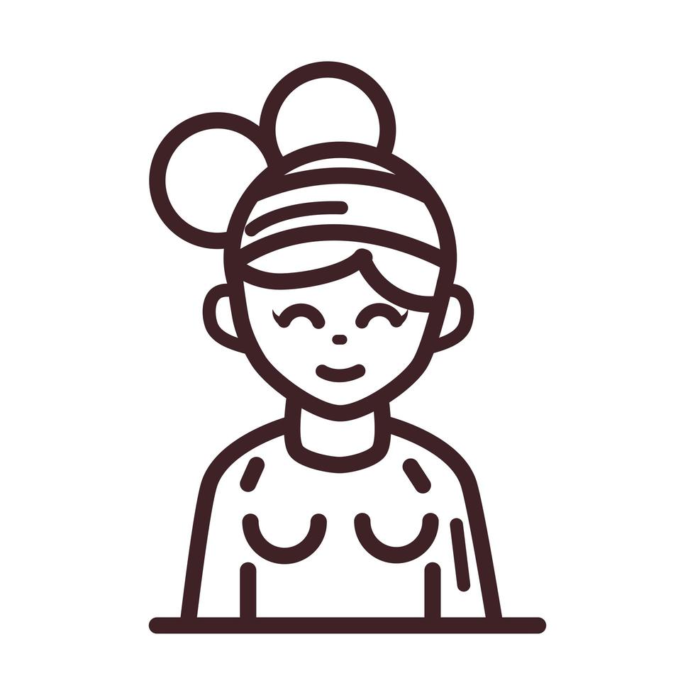 avatar woman female character portrait cartoon line style icon vector