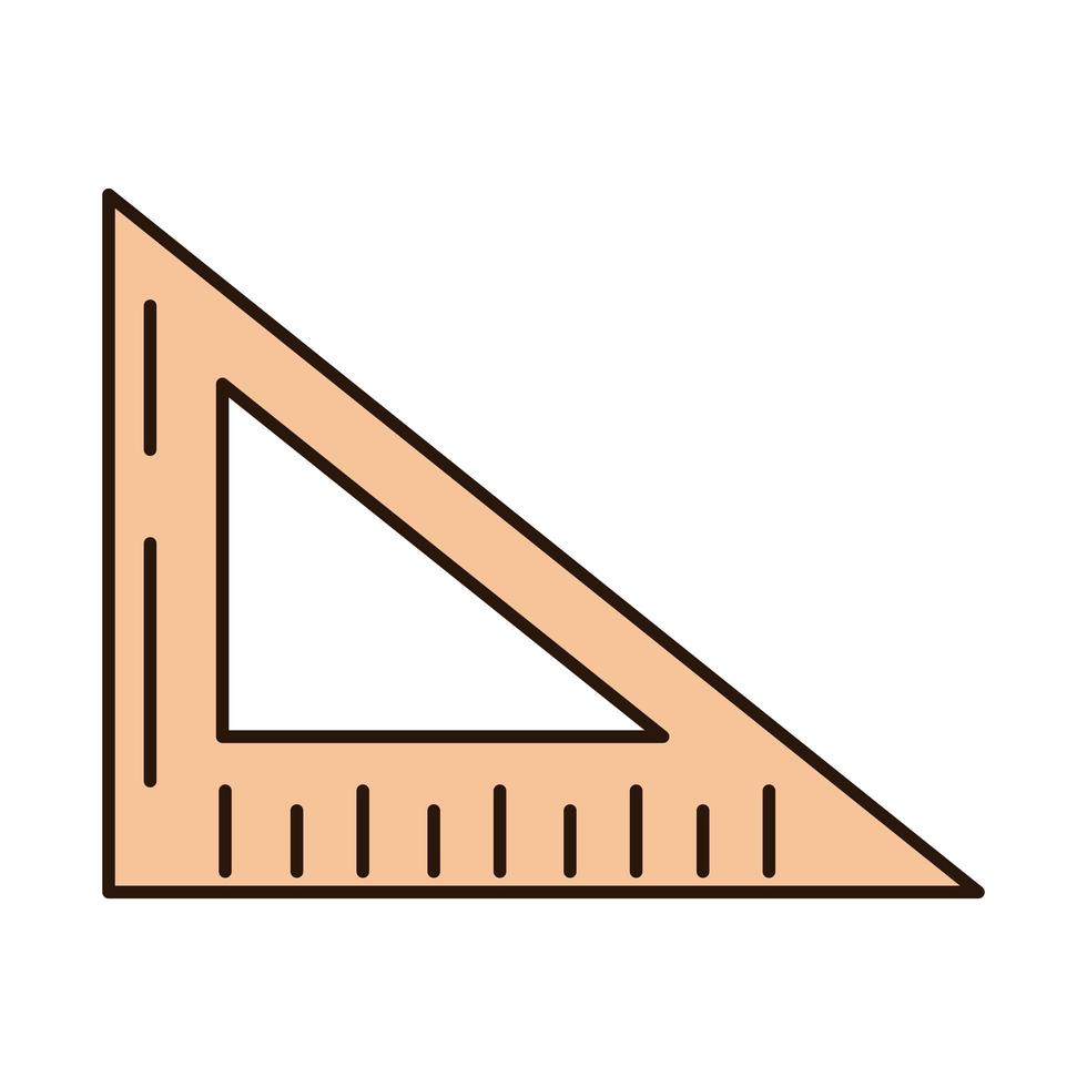 school education triangle ruler angle supply line and fill style icon vector