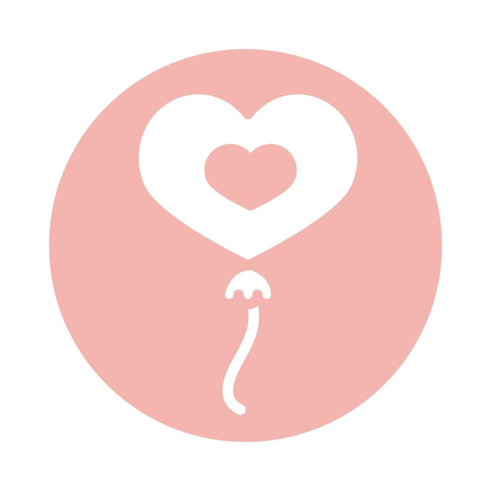 mothers day balloon shaped heart love celebration decoration block style icon vector