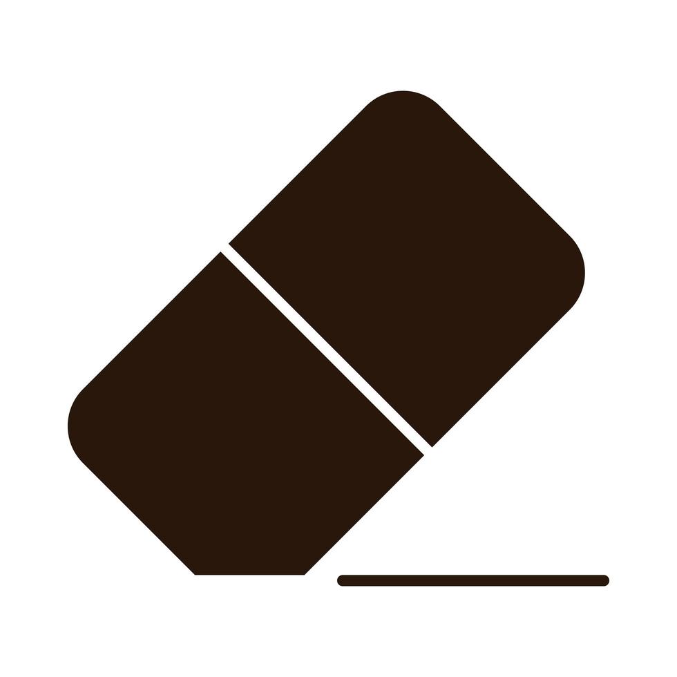 school education eraser supply silhouette style icon vector