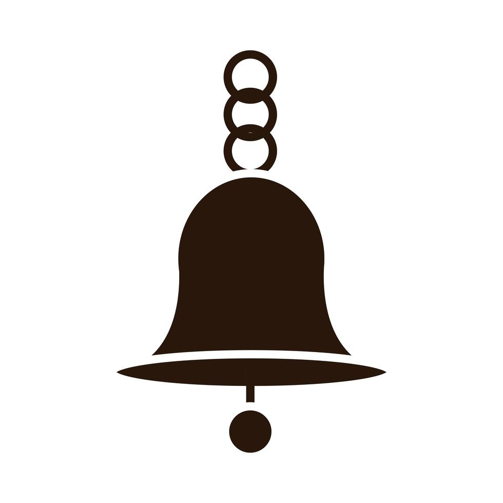 school education bell class supply silhouette style icon vector