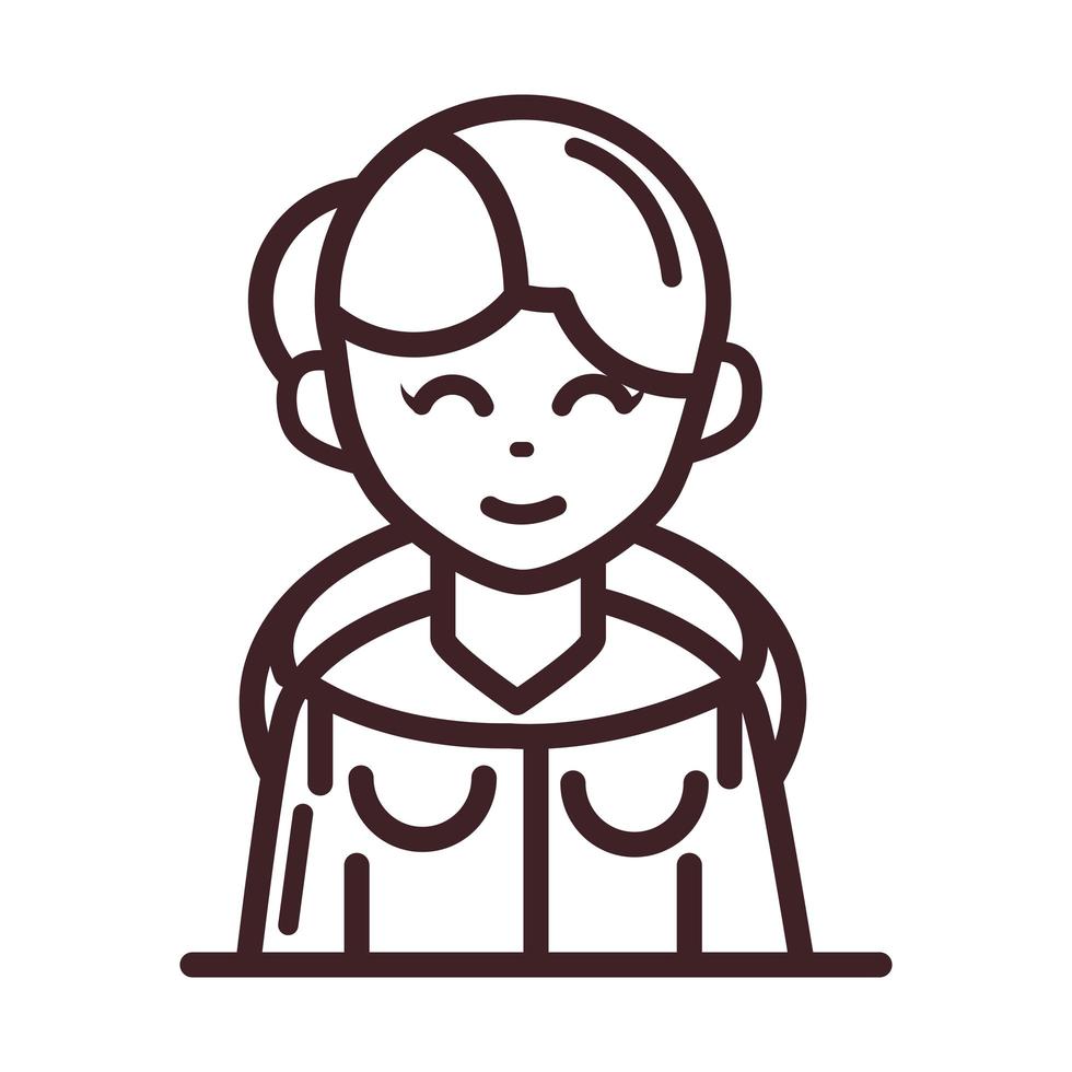 avatar woman female character portrait cartoon line style icon vector