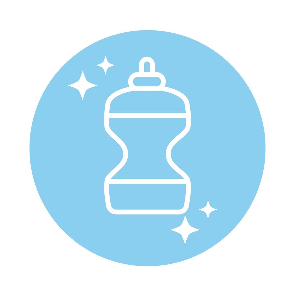 cleaning plastic bottle liquid soap domestic hygiene block color style icon vector