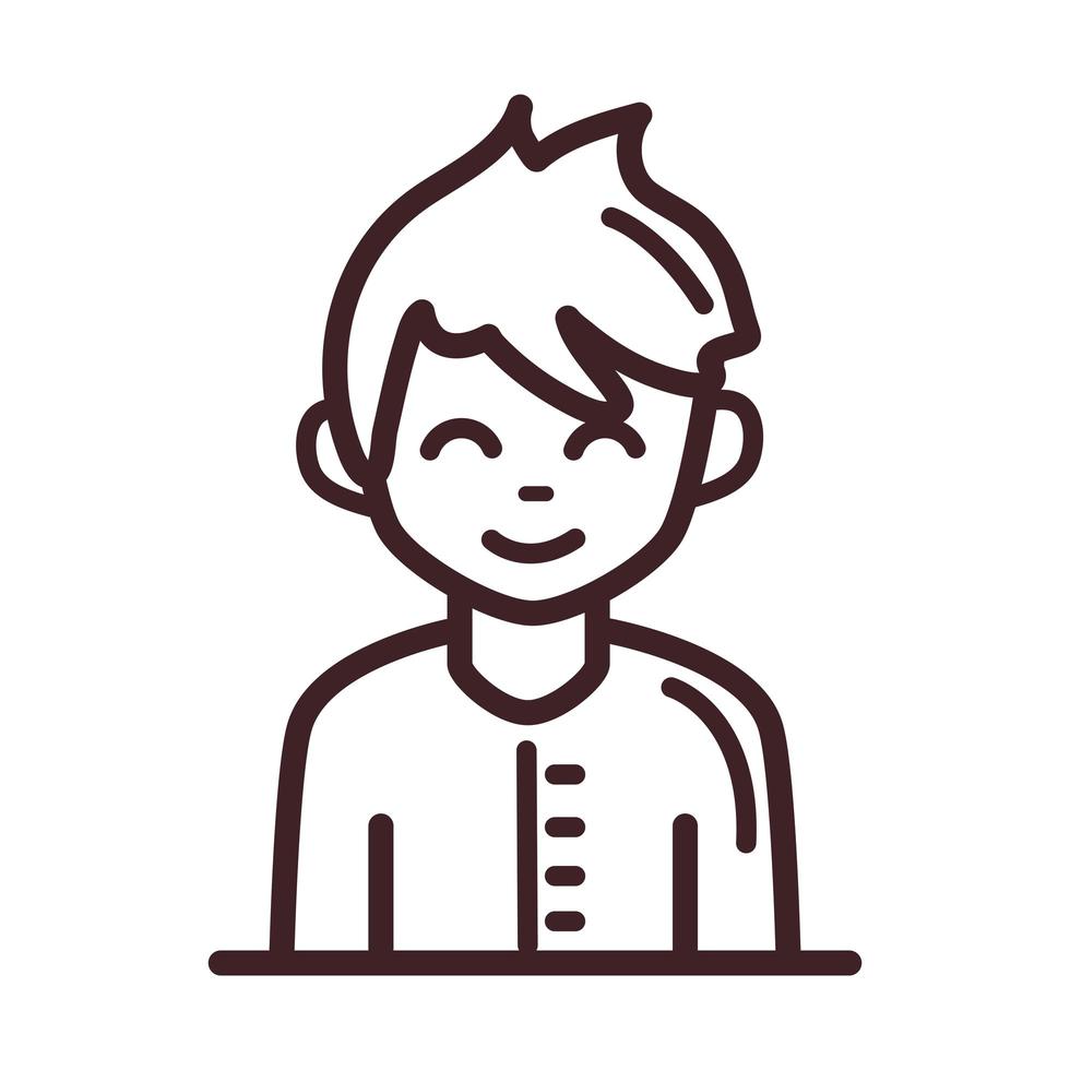 avatar male man portrait cartoon character line style icon vector