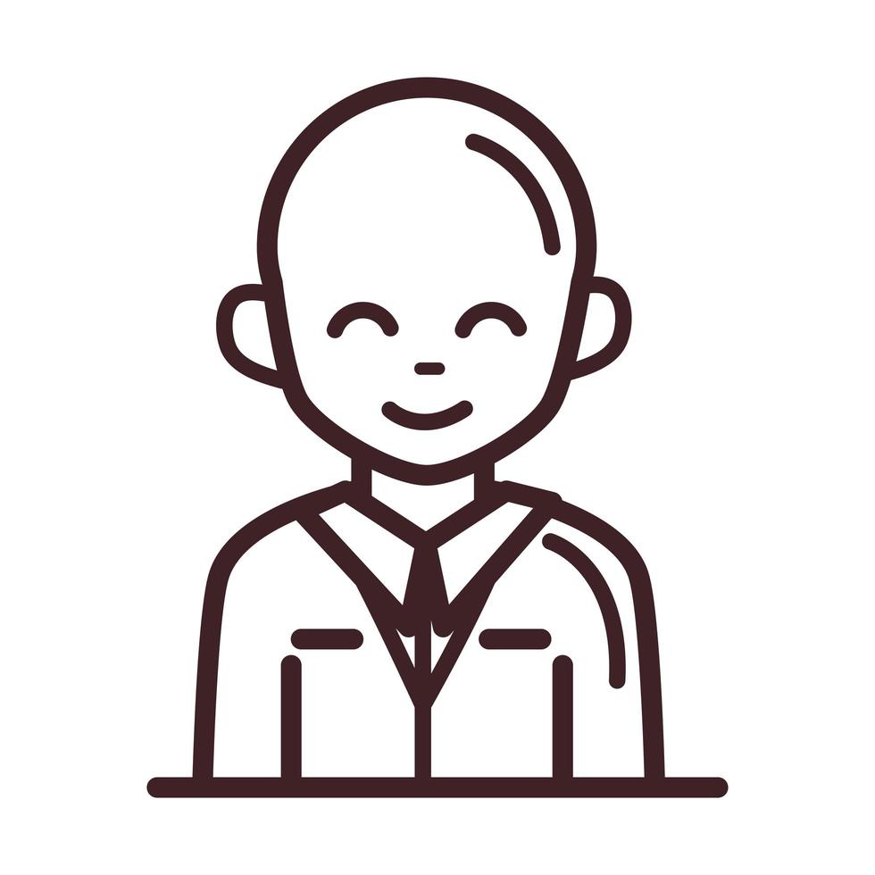 avatar male man portrait cartoon character line style icon vector