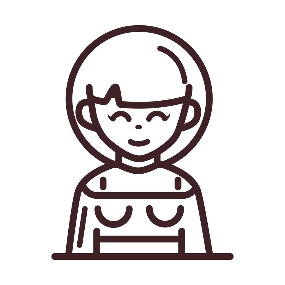 avatar woman female character portrait cartoon line style icon vector