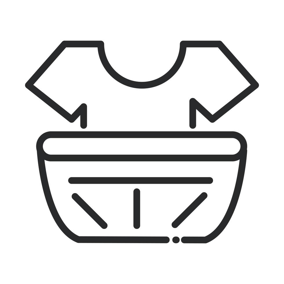 cleaning shirt in plastic basin laundry domestic hygiene line style icon vector