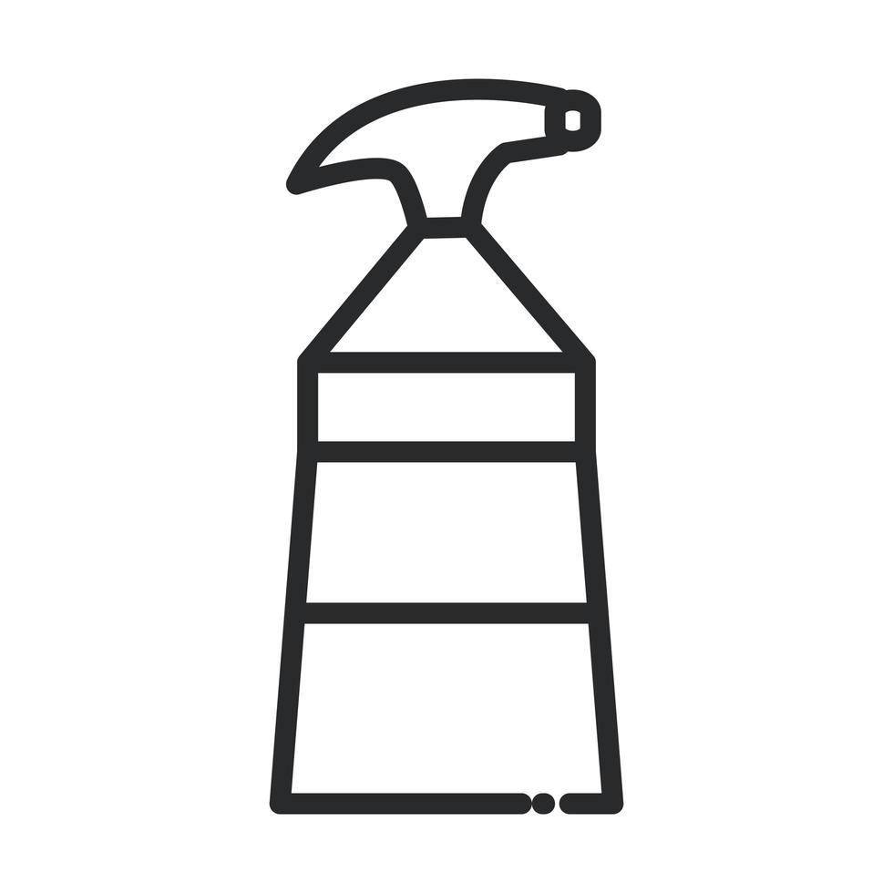 botella de spray de limpieza icono de estilo de línea de higiene doméstica vector