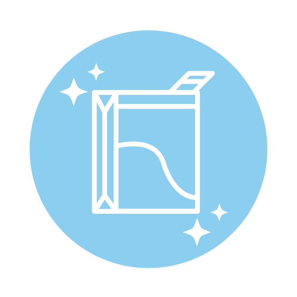 cleaning powder soap box laundry domestic hygiene block color style icon vector