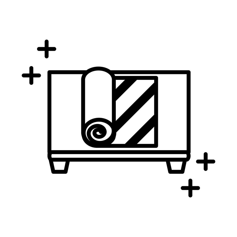 sushi oriental menu nori seaweed in wooden board line style icon vector
