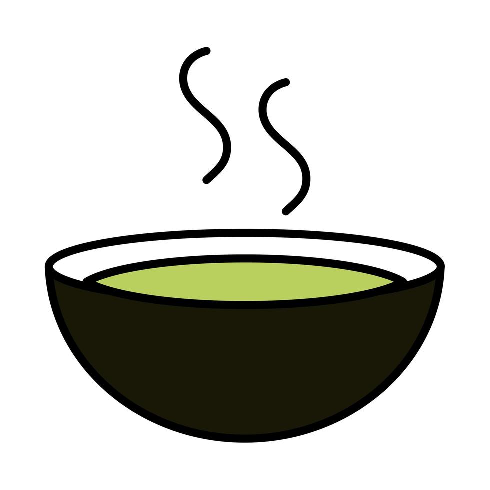 sushi oriental menu wasabi in bowl line and fill style icon vector