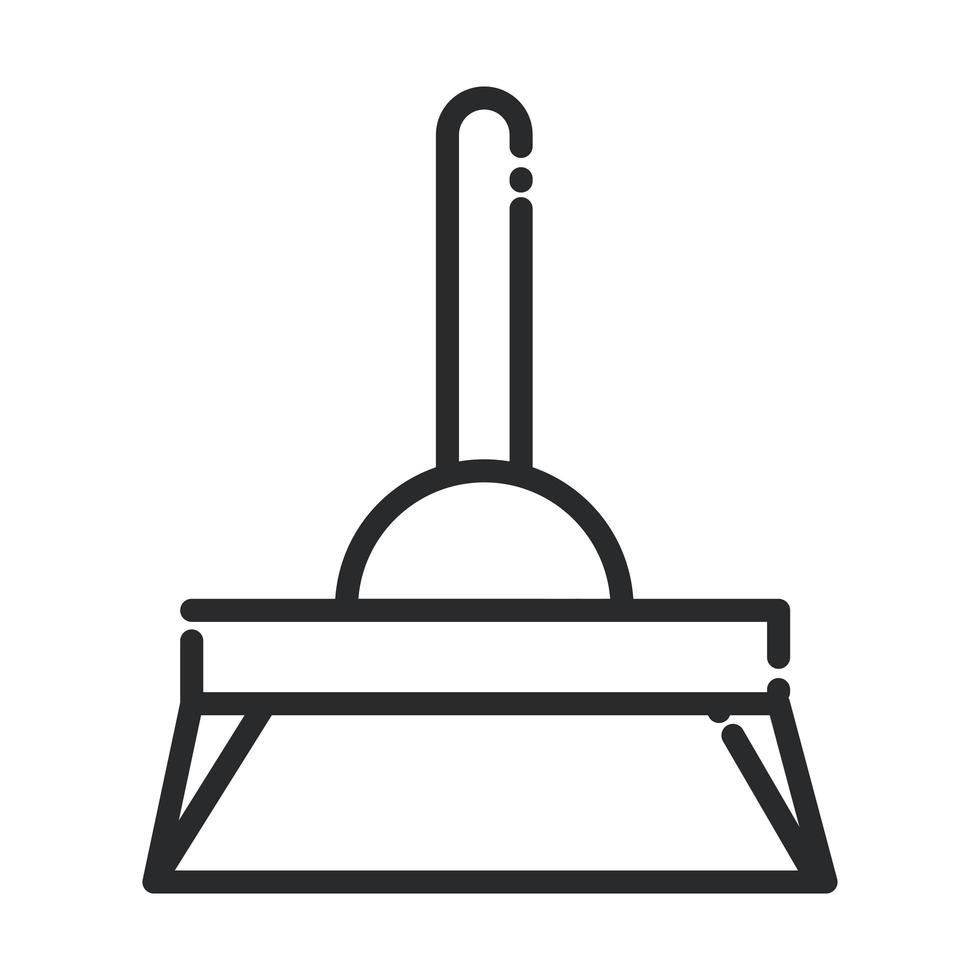 cleaning dustpan equipment domestic hygiene line style icon vector