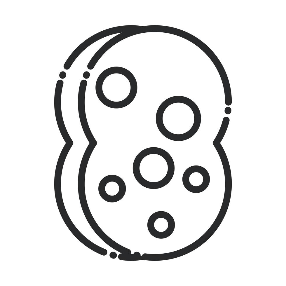 cleaning absorbent sponge domestic hygiene line style icon vector