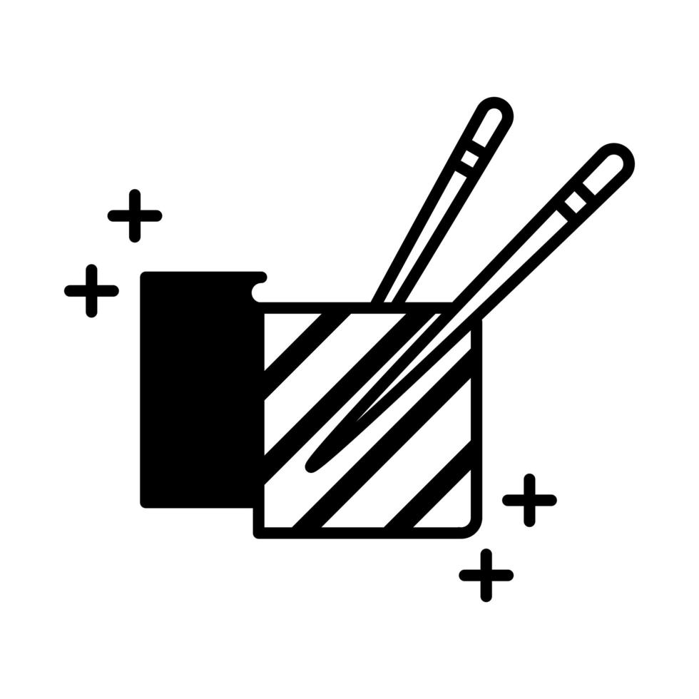 sushi oriental menu nori seaweed chopsticks line style icon vector