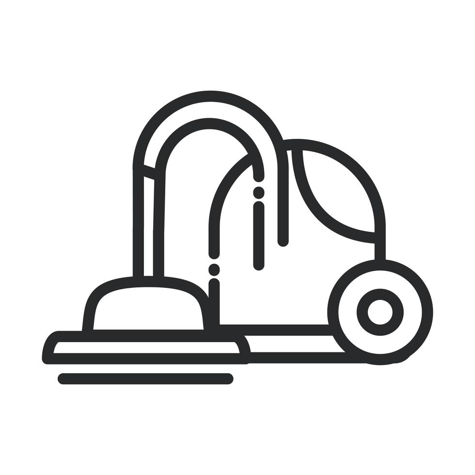 cleaning vaccum cleaner appliance domestic hygiene line style icon vector