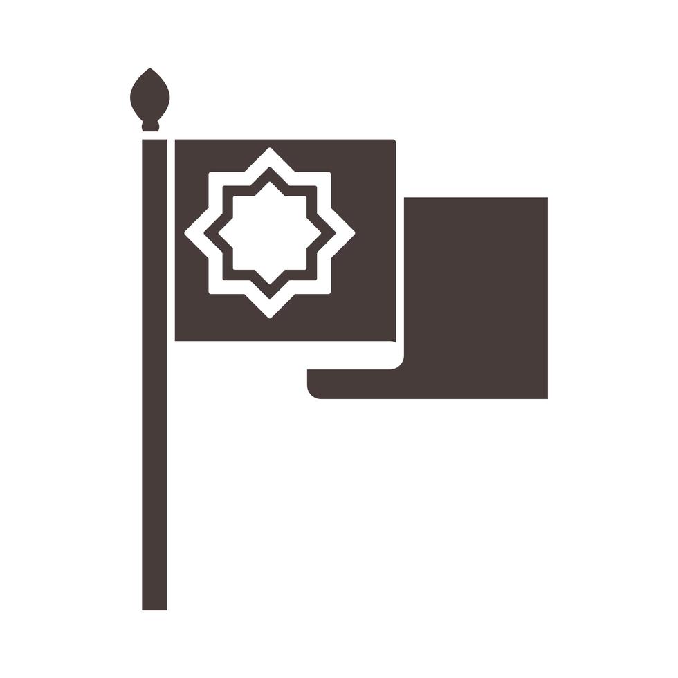 religious flag ramadan arabic islamic celebration silhouette style icon vector